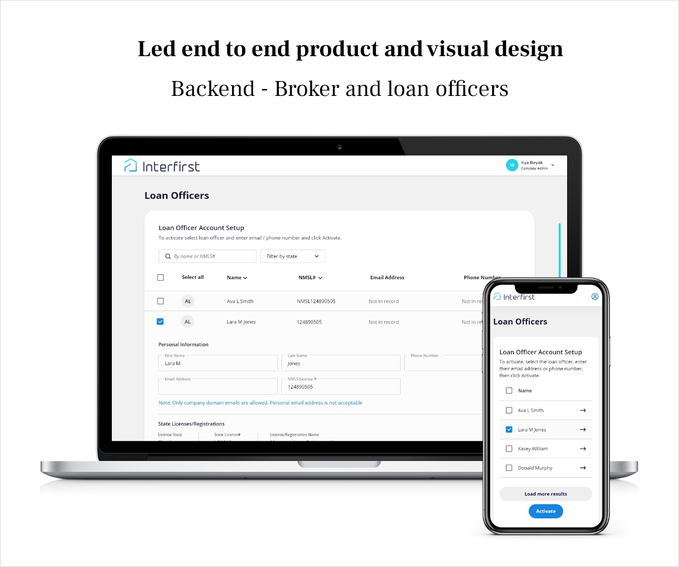 end to end product and visual design
